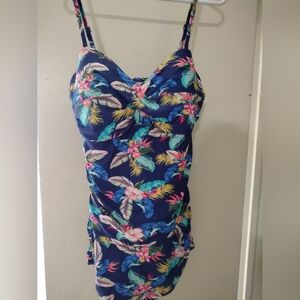 Floral Blue One-Piece Swimsuit